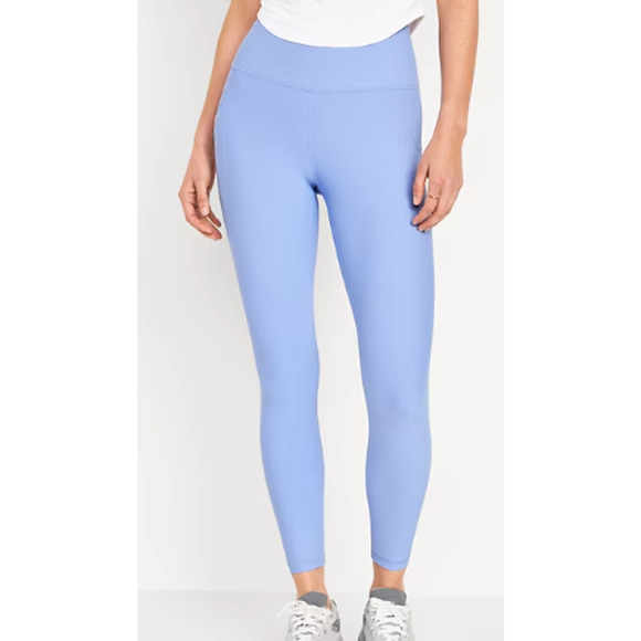 Old Navy Women's Blue High-Waisted PowerSoft 7/8 Pocket Active Leggings Sz Large - Picture 1 of 7